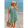 image:imageEkouaer Womens Romper Summer Sleeveless Jumpsuit Casual Short Overalls with Pocket 2025Blue Red Floral