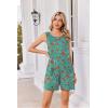 image:imageEkouaer Womens Romper Summer Sleeveless Jumpsuit Casual Short Overalls with Pocket 2025Blue Red Floral