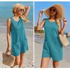 image:imageEkouaer Womens Romper Summer Sleeveless Jumpsuit Casual Short Overalls with Pocket 2025Deep Blue