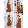 image:imageEkouaer Womens Romper Summer Sleeveless Jumpsuit Casual Short Overalls with Pocket 2025Light Brown