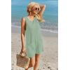 image:imageEkouaer Womens Romper Summer Sleeveless Jumpsuit Casual Short Overalls with Pocket 2025Light Green