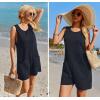 image:imageEkouaer Womens Romper Summer Sleeveless Jumpsuit Casual Short Overalls with Pocket 2025Navy