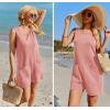 image:imageEkouaer Womens Romper Summer Sleeveless Jumpsuit Casual Short Overalls with Pocket 2025Pink