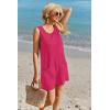 image:imageEkouaer Womens Romper Summer Sleeveless Jumpsuit Casual Short Overalls with Pocket 2025Rose