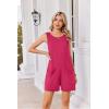image:imageEkouaer Womens Romper Summer Sleeveless Jumpsuit Casual Short Overalls with Pocket 2025Rose