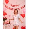 image:imageEkouaer Womens Silk Satin Pajamas Set Short Sleeve Sleepwear Button Down Loungewear 2 Piece Pjs Shorts Set S5X Plus SizePuppy Love Valentines Print