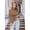 image:imageEkouaer Womens Turtleneck Long Sleeve Shirts Thermal Underwear Tops Basic Slim Fit Fall Fashion Lightweight TopBrown