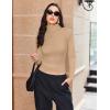 image:imageEkouaer Womens Turtleneck Long Sleeve Shirts Thermal Underwear Tops Basic Slim Fit Fall Fashion Lightweight TopKhaki