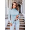 image:imageEkouaer Womens Turtleneck Long Sleeve Shirts Thermal Underwear Tops Basic Slim Fit Fall Fashion Lightweight TopLight Blue