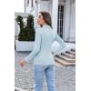 image:imageEkouaer Womens Turtleneck Long Sleeve Shirts Thermal Underwear Tops Basic Slim Fit Fall Fashion Lightweight TopLight Blue