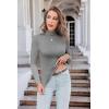 image:imageEkouaer Womens Turtleneck Long Sleeve Shirts Thermal Underwear Tops Basic Slim Fit Fall Fashion Lightweight TopLight Gray