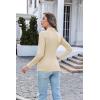 image:imageEkouaer Womens Turtleneck Long Sleeve Shirts Thermal Underwear Tops Basic Slim Fit Fall Fashion Lightweight TopLight Khaki