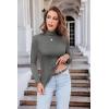 image:imageEkouaer Womens Turtleneck Long Sleeve Shirts Thermal Underwear Tops Basic Slim Fit Fall Fashion Lightweight TopMedium Gray
