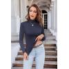 image:imageEkouaer Womens Turtleneck Long Sleeve Shirts Thermal Underwear Tops Basic Slim Fit Fall Fashion Lightweight TopNavy Blue