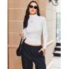 image:imageEkouaer Womens Turtleneck Long Sleeve Shirts Thermal Underwear Tops Basic Slim Fit Fall Fashion Lightweight TopWhite