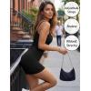 image:imageEkouaer Womens Workout Romper Ribbed Unitard Stretch One Piece Short Jumpsuits Yoga Sleeveless Adjustable OutfitsBlack