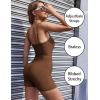 image:imageEkouaer Womens Workout Romper Ribbed Unitard Stretch One Piece Short Jumpsuits Yoga Sleeveless Adjustable OutfitsBrown