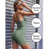image:imageEkouaer Womens Workout Romper Ribbed Unitard Stretch One Piece Short Jumpsuits Yoga Sleeveless Adjustable OutfitsGreen Spruce