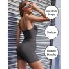 image:imageEkouaer Womens Workout Romper Ribbed Unitard Stretch One Piece Short Jumpsuits Yoga Sleeveless Adjustable OutfitsGrey
