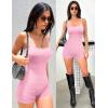 image:imageEkouaer Womens Workout Romper Ribbed Unitard Stretch One Piece Short Jumpsuits Yoga Sleeveless Adjustable OutfitsLight Pink