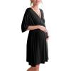 image:imageEkouaer 3 in 1 LaborDeliveryHospital Gown Maternity Dress Nursing Nightgown Sleepwear for BreastfeedingBlack