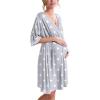 image:imageEkouaer 3 in 1 LaborDeliveryHospital Gown Maternity Dress Nursing Nightgown Sleepwear for BreastfeedingGrey Stars