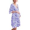 image:imageEkouaer 3 in 1 LaborDeliveryHospital Gown Maternity Dress Nursing Nightgown Sleepwear for BreastfeedingPurple Flowers
