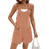 image:imageEkouaer Rompers for Women 2026 Fashion Ribbed Knit Jumpsuit Scoop Neck Loose Outfit Wide Leg Summer One Piece ShortallsKhaki