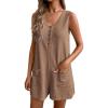image:imageEkouaer Rompers for Women Summer Shorts Loose Jumpsuit Waffle Casual 2026 Beach Outfits Vacation ClothesLight Coffee