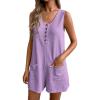 image:imageEkouaer Rompers for Women Summer Shorts Loose Jumpsuit Waffle Casual 2026 Beach Outfits Vacation ClothesLilac