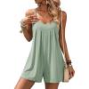 image:imageEkouaer Rompers for Women Summer Sleeveless Shorts Casual Spaghetti Strap Jumpsuits with Pockets Beach Vacation Outfits SXXLLight Green