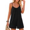 image:imageEkouaer Summer Rompers for Women Boho Beach Vacation Outfits Sleeveless Loose Shorts Overalls 2026 Jumpsuit With PocketsBlack