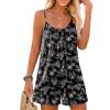 image:imageEkouaer Summer Rompers for Women Boho Beach Vacation Outfits Sleeveless Loose Shorts Overalls 2026 Jumpsuit With PocketsBlack Floral