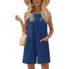 image:imageEkouaer Womens Romper Summer Sleeveless Jumpsuit Casual Short Overalls with Pocket 2025Blue