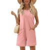 image:imageEkouaer Womens Romper Summer Sleeveless Jumpsuit Casual Short Overalls with Pocket 2025Pink