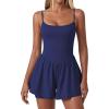 image:imageEkouaer Womens Summer Sleeveless Workout Rompers Athletic Jumpsuit Double Lined Shorts One Piece Gym Yoga Clothes XSXLNavy Blue