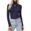 image:imageEkouaer Womens Turtleneck Long Sleeve Shirts Thermal Underwear Tops Basic Slim Fit Fall Fashion Lightweight TopNavy Blue