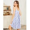 image:imageEkouaer 2 Pack Nightgowns for Women Sleeveless Sleepwear Wide Strap Sleep Shirt Pleated Tank Sleepshirt S4XLLeopardbutterfly Print