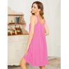 image:imageEkouaer 2 Pack Nightgowns for Women Sleeveless Sleepwear Wide Strap Sleep Shirt Pleated Tank Sleepshirt S4XLLight Purplerose
