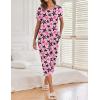 image:imageEkouaer 2 Pack Womens Pajamas Sets Short Sleeve Tops and Capri Pants Pjs Colorful Printed Sleepwear SetsFivepointed