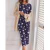 image:imageEkouaer 2 Pack Womens Pajamas Sets Short Sleeve Tops and Capri Pants Pjs Colorful Printed Sleepwear SetsMoon  Stars