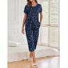 image:imageEkouaer 2 Pack Womens Pajamas Sets Short Sleeve Tops and Capri Pants Pjs Colorful Printed Sleepwear SetsMoon  Stars
