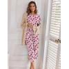 image:imageEkouaer 2 Pack Womens Pajamas Sets Short Sleeve Tops and Capri Pants Pjs Colorful Printed Sleepwear SetsPanting Roses