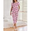image:imageEkouaer 2 Pack Womens Pajamas Sets Short Sleeve Tops and Capri Pants Pjs Colorful Printed Sleepwear SetsPanting Roses