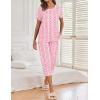 image:imageEkouaer 2 Pack Womens Pajamas Sets Short Sleeve Tops and Capri Pants Pjs Colorful Printed Sleepwear SetsRabbit and Carrot