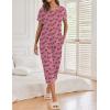 image:imageEkouaer 2 Pack Womens Pajamas Sets Short Sleeve Tops and Capri Pants Pjs Colorful Printed Sleepwear SetsStars  Love