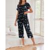 image:imageEkouaer 2 Pack Womens Pajamas Sets Short Sleeve Tops and Capri Pants Pjs Colorful Printed Sleepwear SetsStars  Love