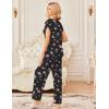image:imageEkouaer 2 Pack Womens Pajamas Short Sleeve Sleepwear Top with Pants SuperSoft Printed Lounge Sets SXXLBlack Pink HeartsPink White Hearts