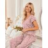 image:imageEkouaer 2 Pack Womens Pajamas Short Sleeve Sleepwear Top with Pants SuperSoft Printed Lounge Sets SXXLBlack Pink HeartsPink White Hearts