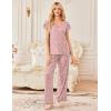 image:imageEkouaer 2 Pack Womens Pajamas Short Sleeve Sleepwear Top with Pants SuperSoft Printed Lounge Sets SXXLBlack Pink HeartsPink White Hearts